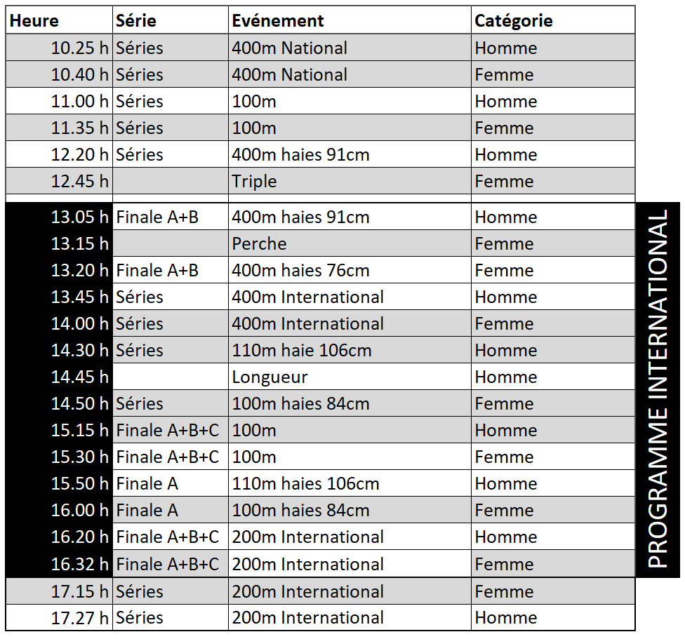 Horaire brochure